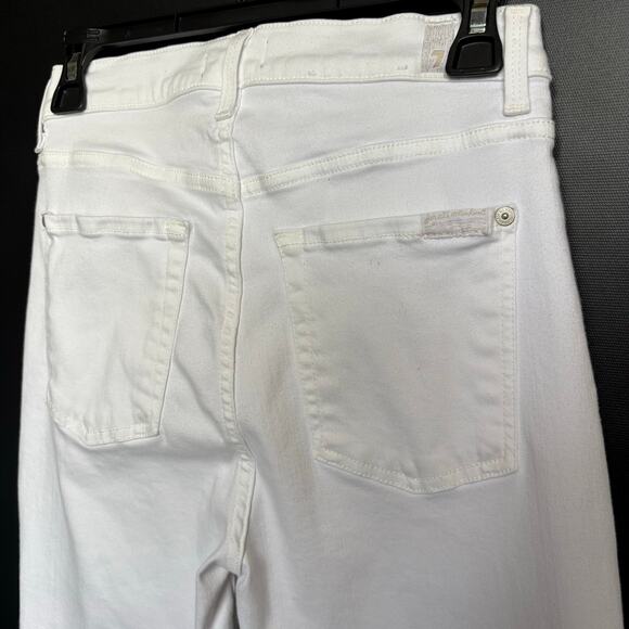 7 For All Of Mankind - The High Waist Ankle Skinny - White Jean - Size 27 - Picture 4 of 5